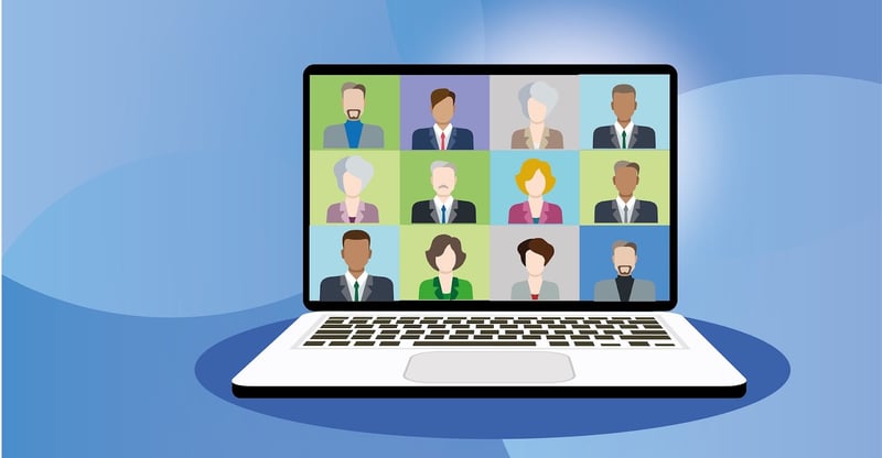 Graphique d'un groupe de personnes participant à une réunion virtuelle