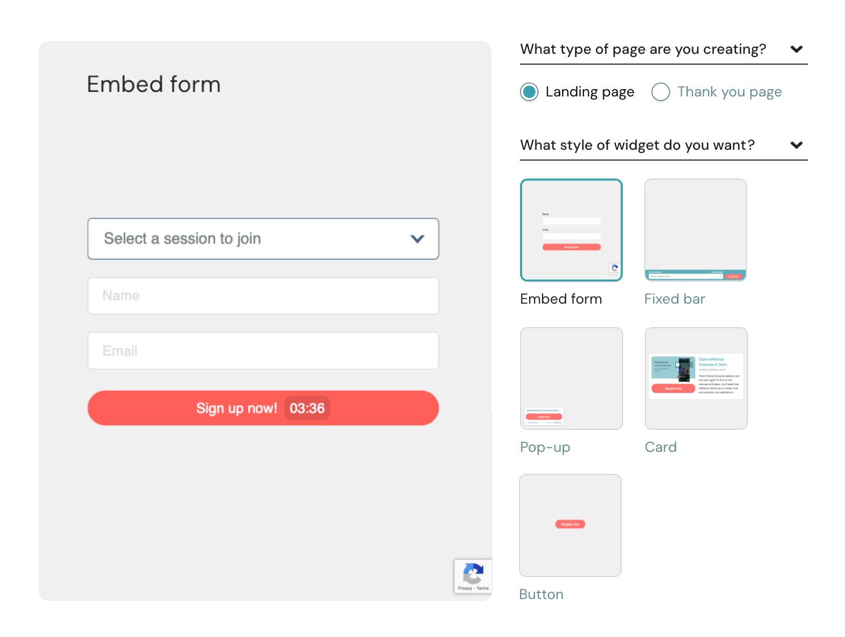 inscription - widgets v3