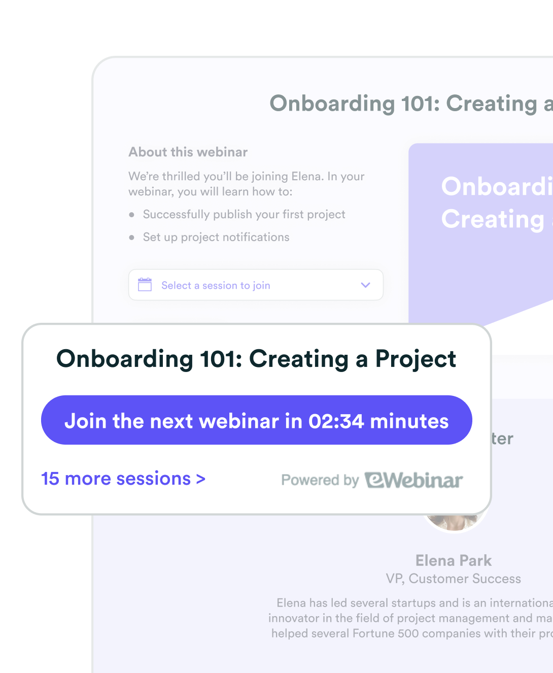 Page et widget d'enregistrement