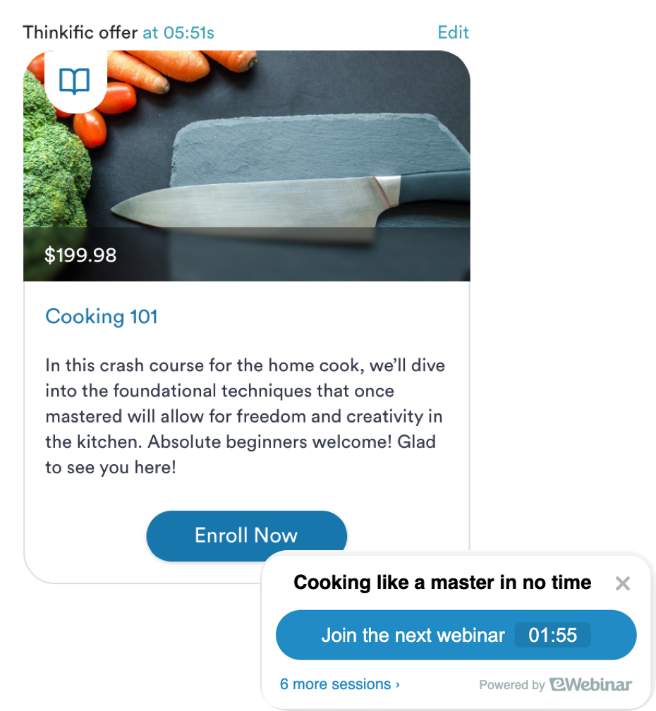Carte et widget Thinkific