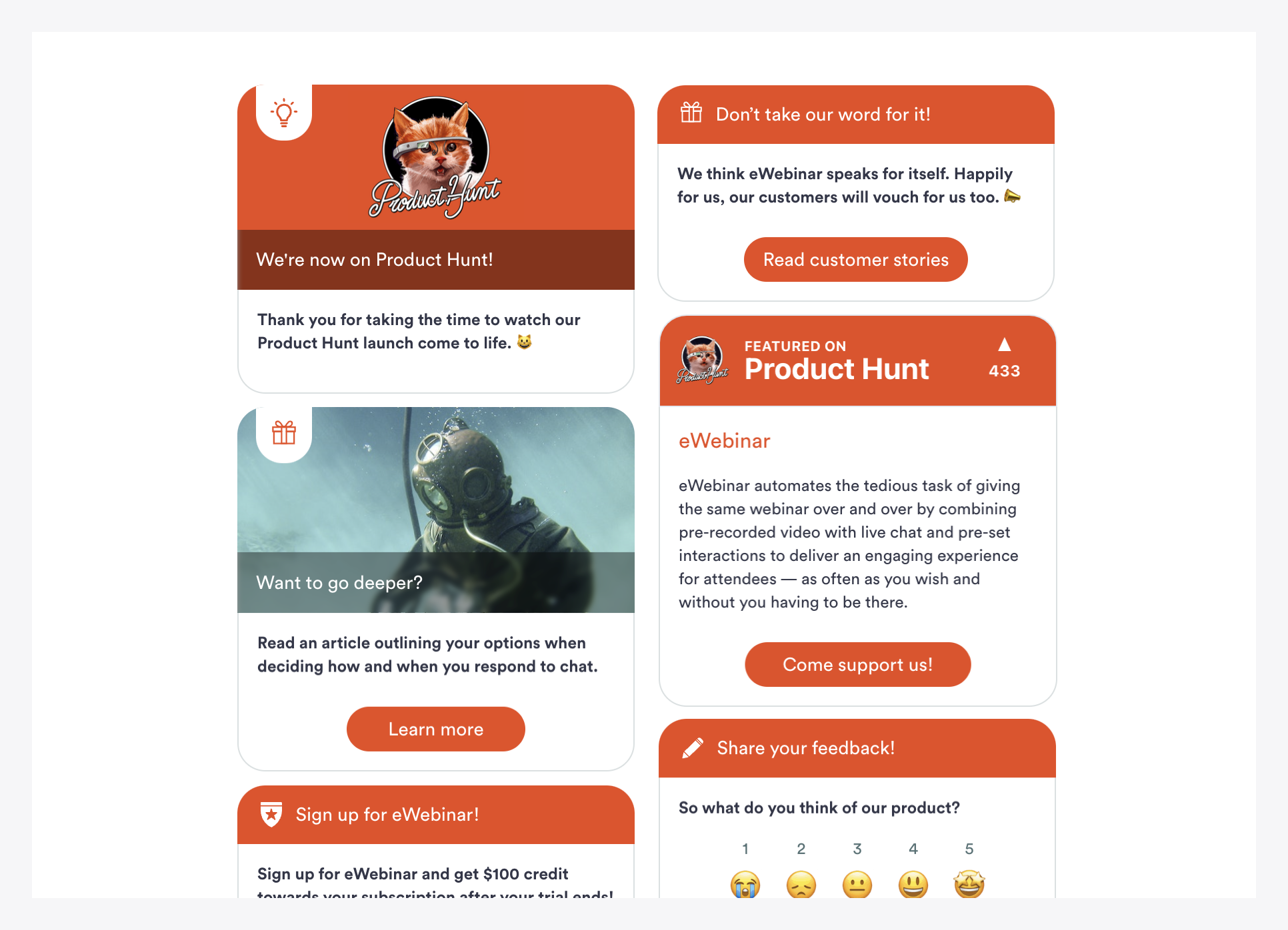 Interactions avec Product Hunt